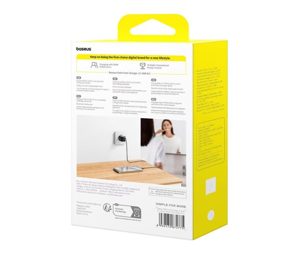 Baseus Ładowarka sieciowa Palm 30W USB-C - biała - 1502175 - zdjęcie 3